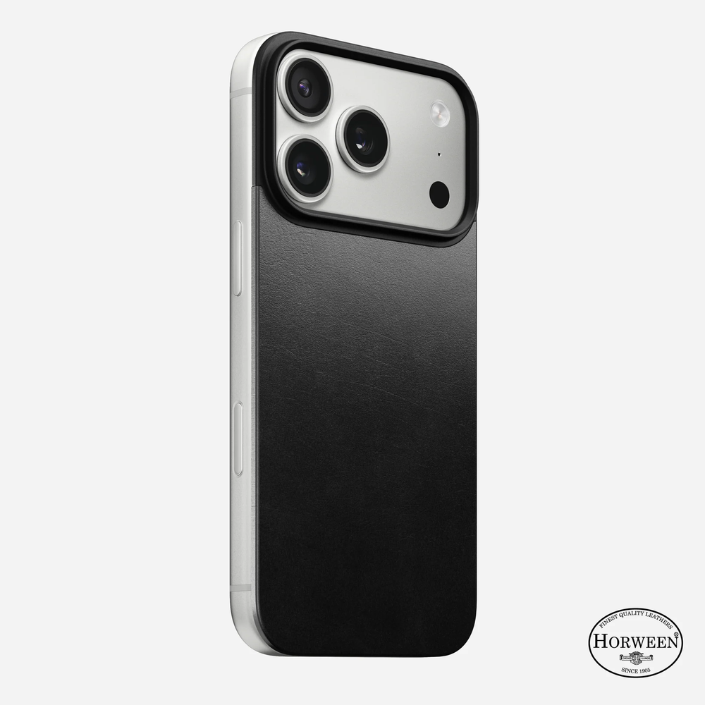 Задняя панель кожаная (Horween) Nomad Magnetic Leather  для iPhone 17 Pro Magsafe черный