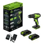 Дрель-шуруповерт акк. Greenworks GD24DD35, 24V, б/щет, 29/35Нм,2x2Ач,ЗУ,кор (3704007CUC)
