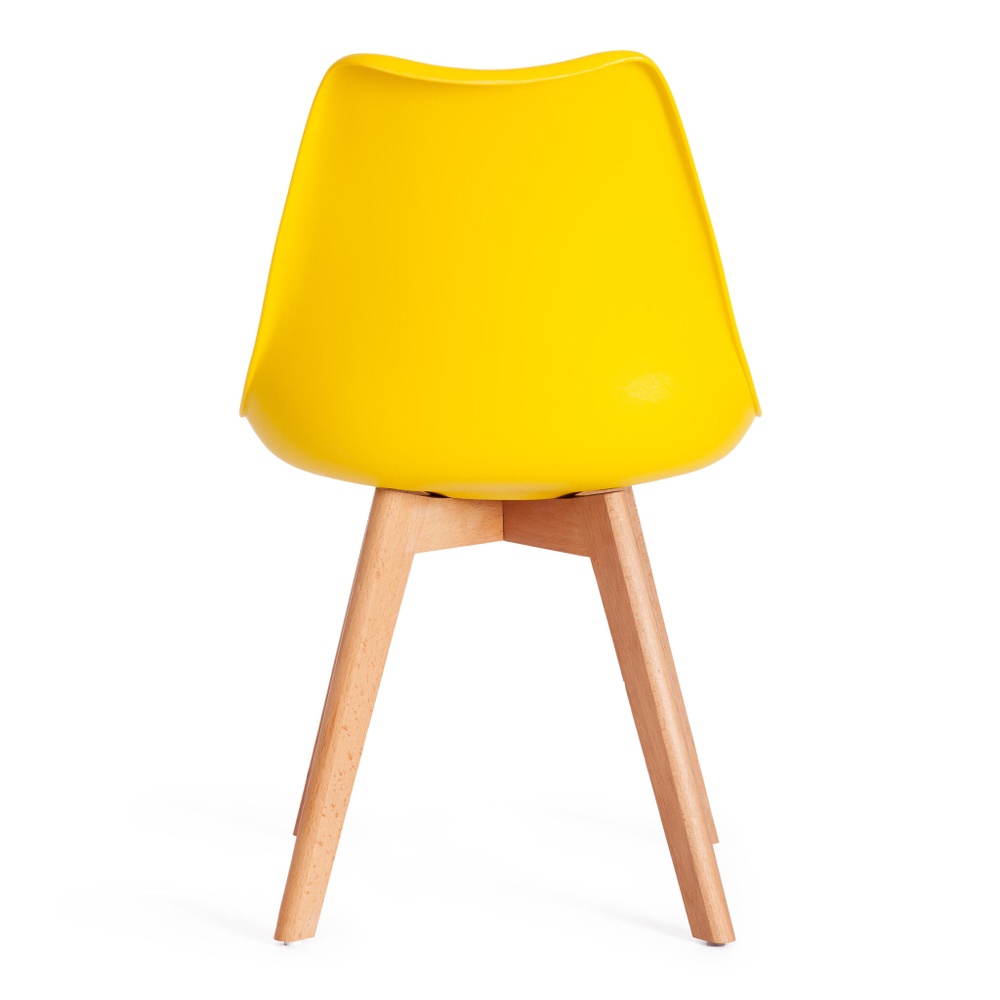 Стул TULIP (mod. 73) дерево/пластик/ПУ, 48.5*52.5*83cм, желтый (Комплект из 4 шт.)