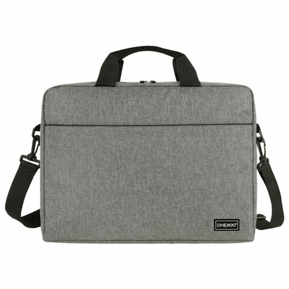 Сумка портфель HEIKKI PERSPECTIVE (ХЕЙКИ) с отделением для ноутбука 15,6", с карманом, серая, 29х40х7 см, 272595