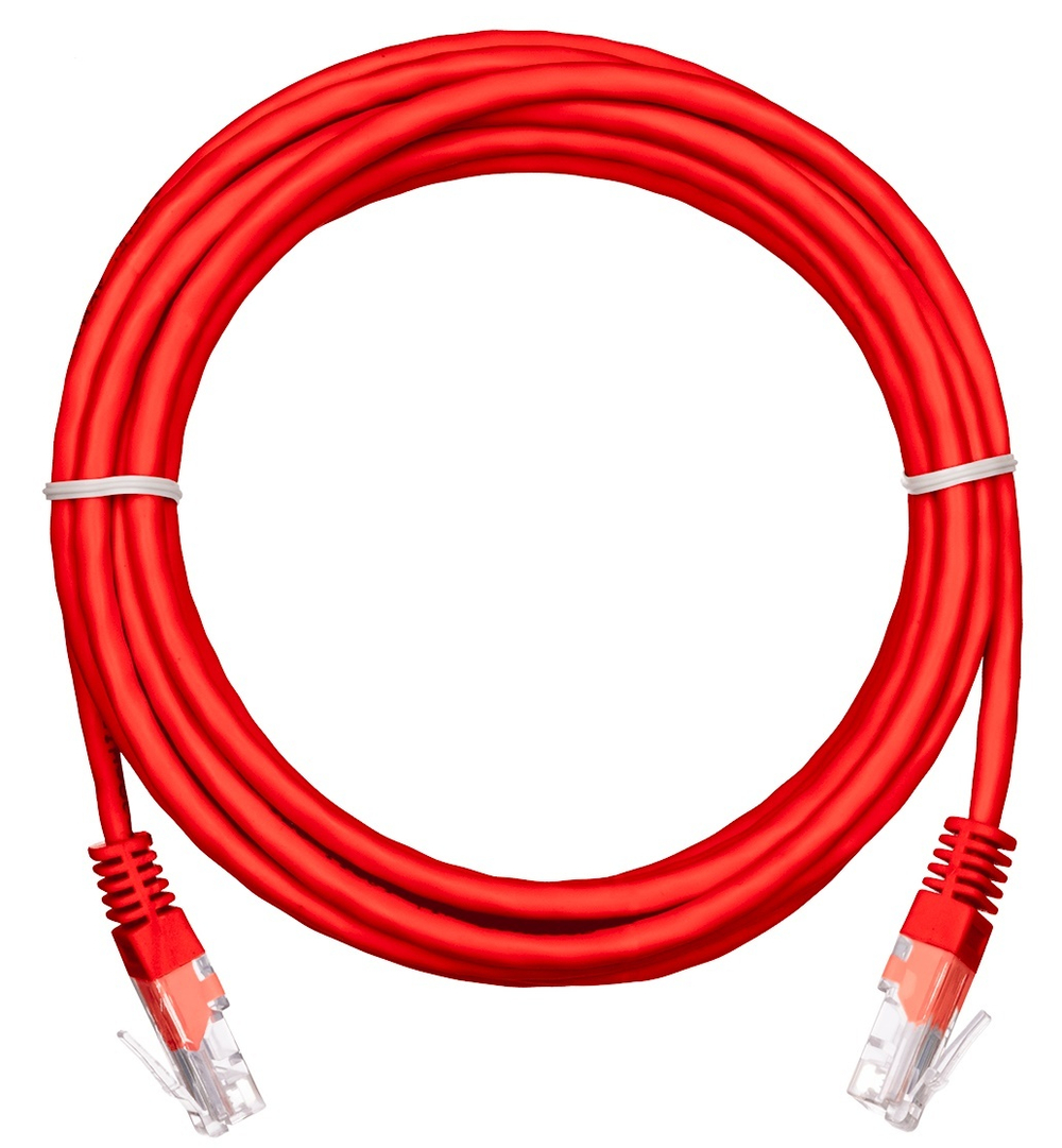 Кабель патч-корд U/UTP 5e кат. 10м Netlan EC-PC4UD55B-BC-PVC-100-RD-5