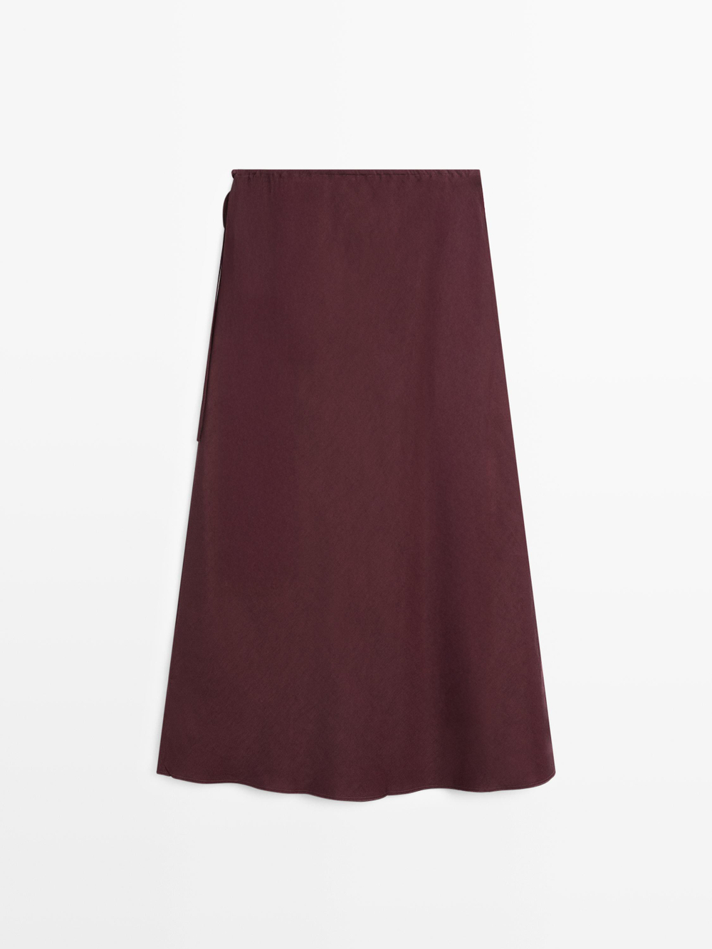 Massimo Dutti Юбка-парео миди, бордовый