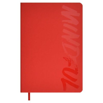 Ежедневник недат. А5 160л., кож.зам., тв.пер. "Софт-тач красный" ляссе, УФ лак