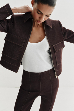 ZARA БРЮКИ FLARED, КОРИЧНЕВЫЙ