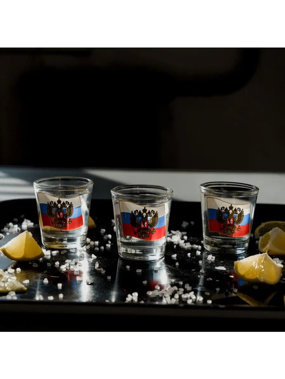 Набор рюмок стеклянных "Россия" 3 шт 50 мл
