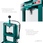 KRAFTOOL PMP-10, 10 т, гидравлический пресс с гидронасосом и манометром (43472-10)