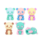 Ластик насадка на карандаш Basir, фигурный, серия "Мишка", объемный цветной корпус в виде мишек