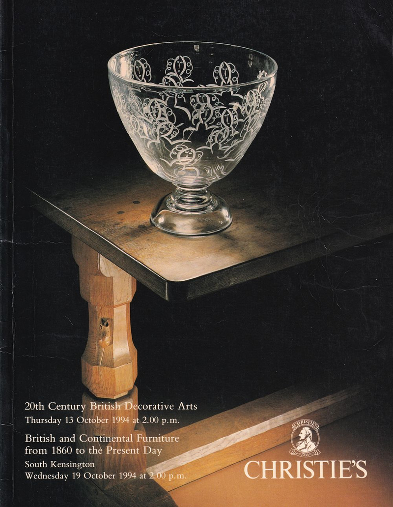 Каталог аукциона Christie's, Лондон, Британская и европейская мебель с 1860 года по настоящее время, европейское декоративно-прикладное искусство ХХ век