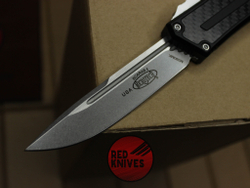 Нож Microtech Scarab 2 S/E Standard - стоунвош клинок, черная рукоять + карбон