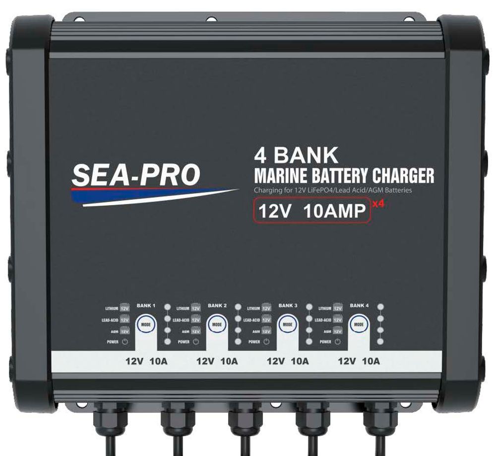 Зарядное устройство Sea-Pro TE4-0333С (4х12В AGM, LEAD-ACID, LiFePo4- нижний выход)