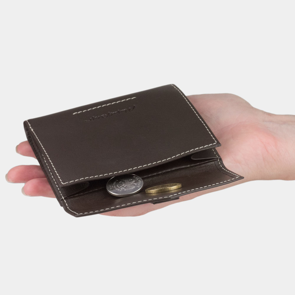 Кошелек женский Tresor из кожи теленка, темно-коричневого цвета