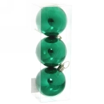 Новогодние шары 6 см (набор 3 шт) «Глянец», зеленый