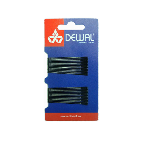 Невидимки прямые Dewal SLN50P-1/24, чёрные, 50 мм (24 шт)