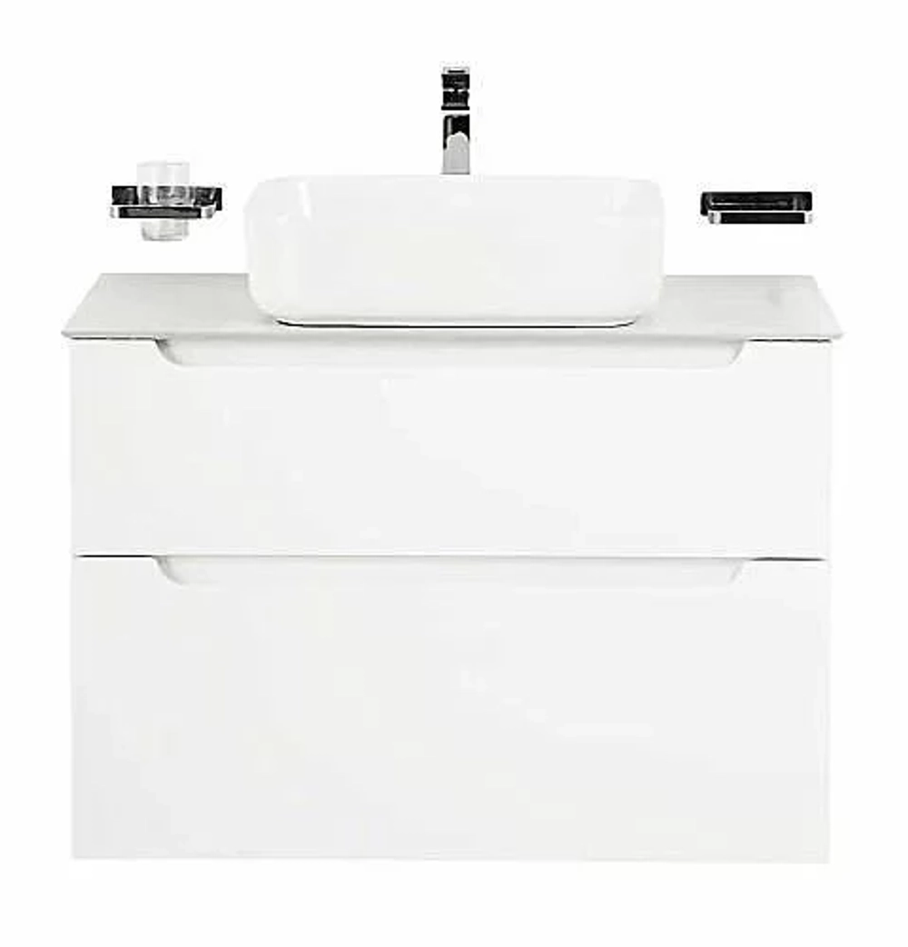 Тумба с раковиной и столешницей BelBagno ETNA H60 2C 80 Bianco Lucido