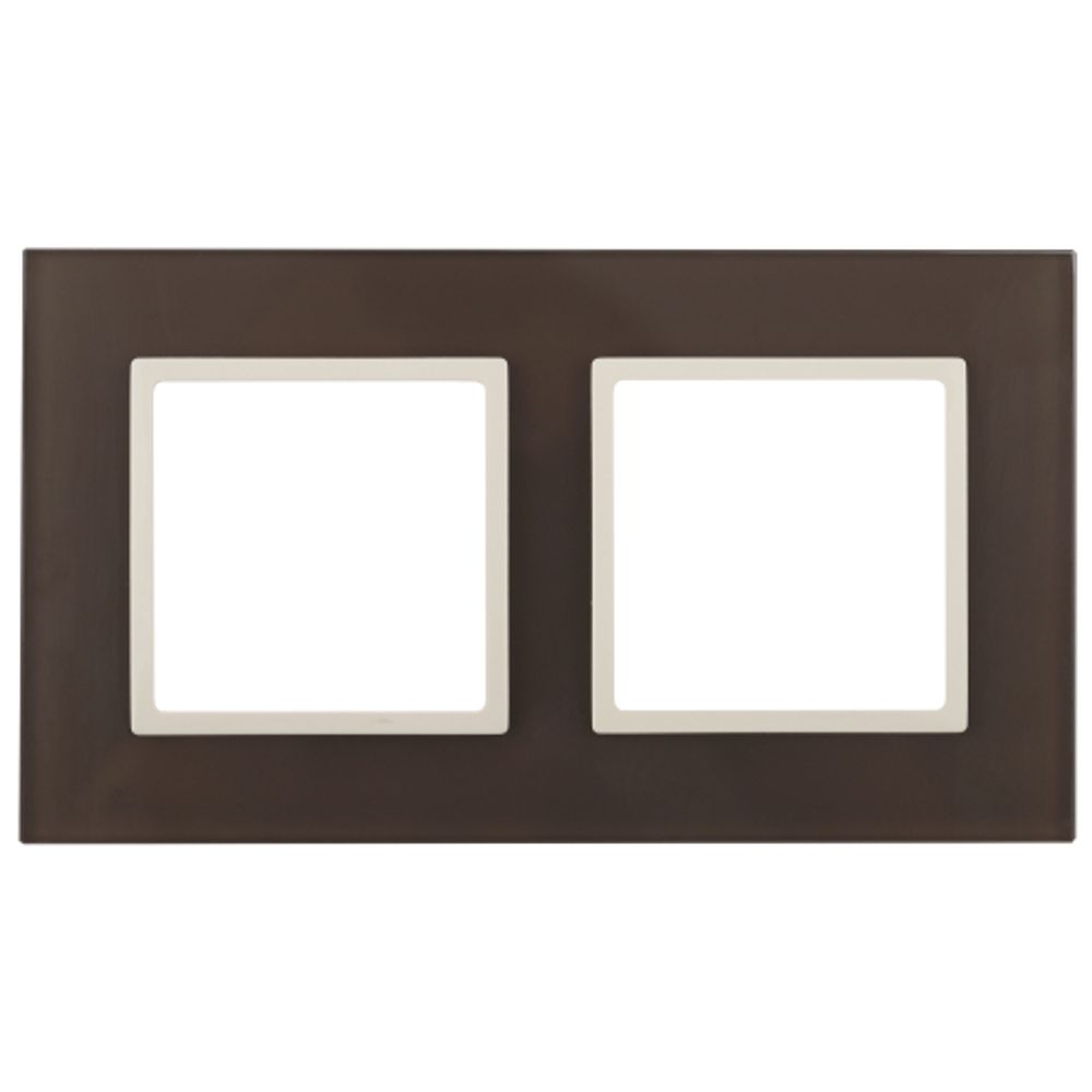 14-5102-31 ЭРА Рамка на 2 поста, стекло, Эра Elegance, мокко+сл.к