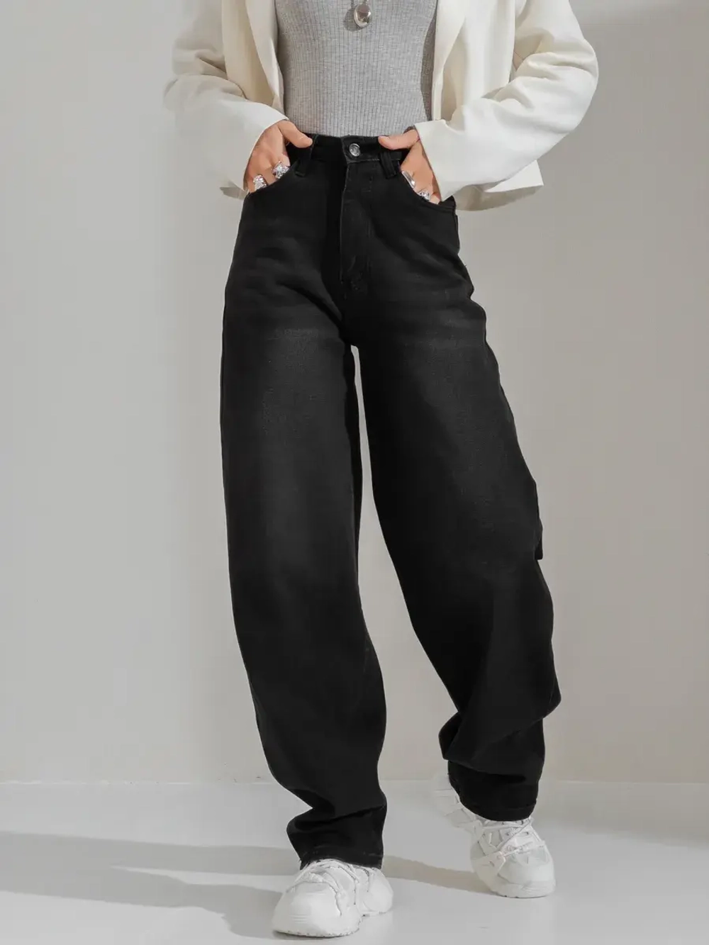 Джинсы багги широкие бойфренды