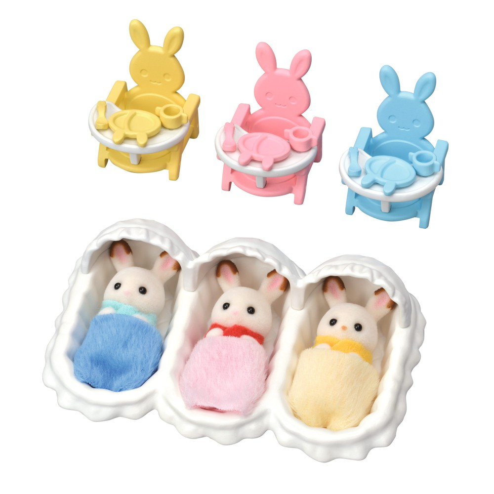 Sylvanian Families - Тройняшки Кроликов с шоколадными ушками 5532