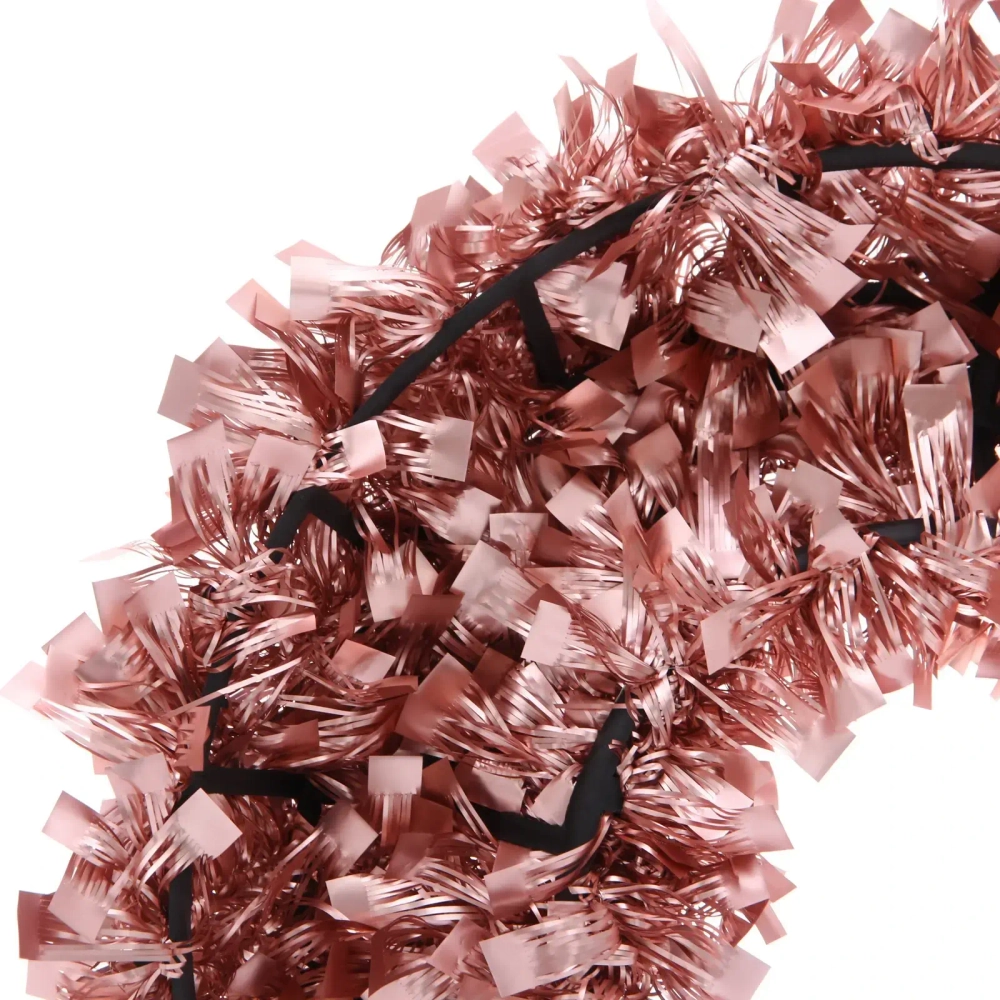 Венок декоративный TINSEL «Изящное сияние» 38 см, Розовое золото
