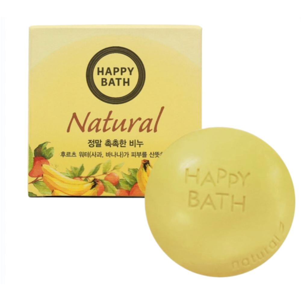 Мыло с экстрактом банана и яблока Happy Bath Natural Real Moisture Fruit Water Soap