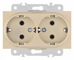 Розетка двойная с заземлением, без рамки Arte Milano am-203 203.40-2.shampan