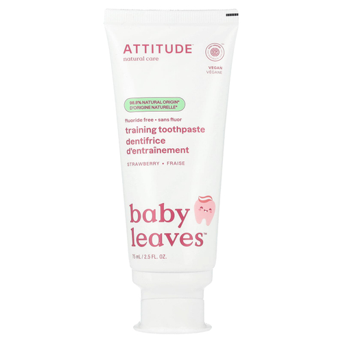 ATTITUDE, Baby Leaves™, зубная паста для тренировок без фтора, клубника, 75 мл (2,5 жидк. унции)