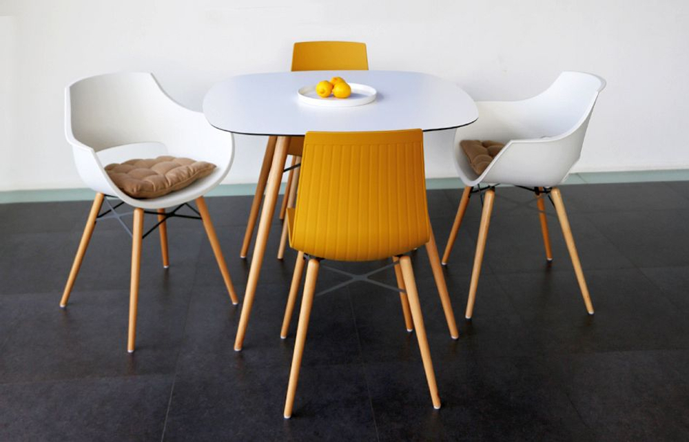 Кресло пластиковое Papatya Opal Wox Pro Beech, натуральный, белый