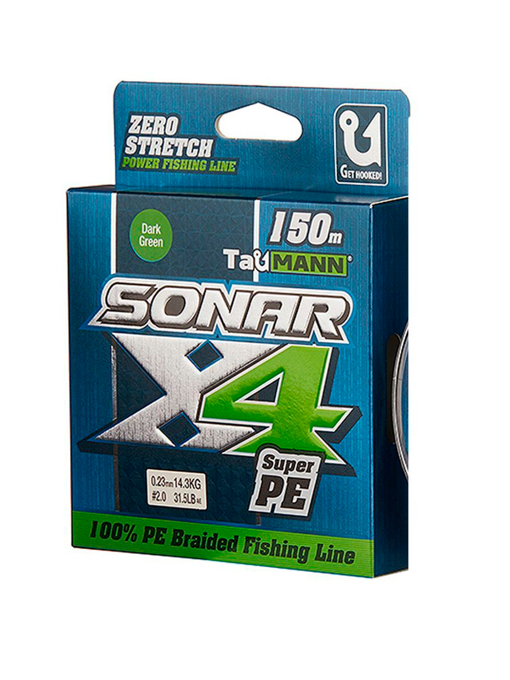 Плетеный шнур для рыбалки TauMANN Sonar PE X4 150m #1.2 (0.18mm) Yellow