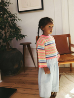 Лонгслив вязаный и брюки широкие в комплекте для девочки Next E25-163, Розовый, Голубой