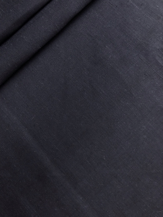 Коттон брючный, черный, хлопок, лен