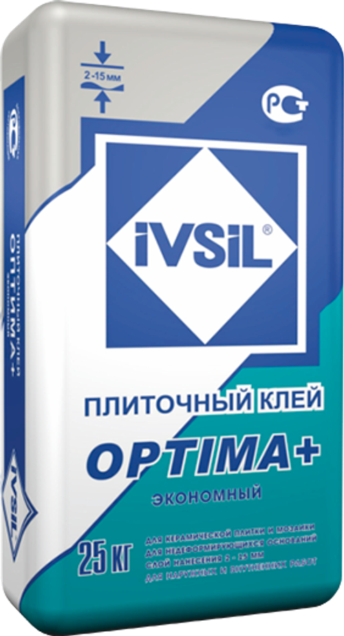 Клей для плитки IVSIL OPTIMA+ 25 кг.