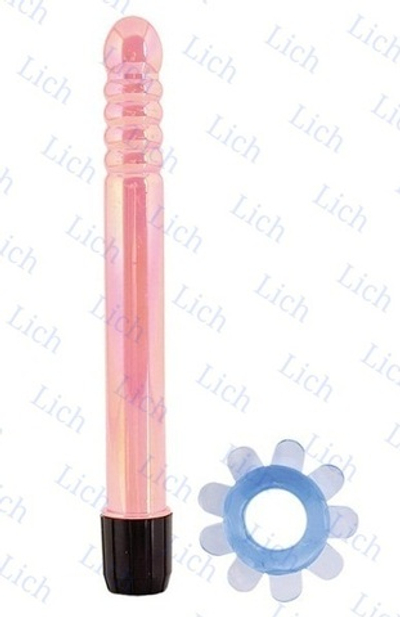 Розовый многоскоростной вибромассажер с рельефной головкой