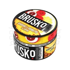 Бестабачная смесь для кальяна BRUSKO, 50 г, Ананас c помело и личи, Medium (M)