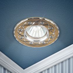 Светильник ЭРА KL40 SL/GD ЭРА литой алюминевый MR16,12V/220V, 50W золото/серебро | Декоративные встраиваемые светильники