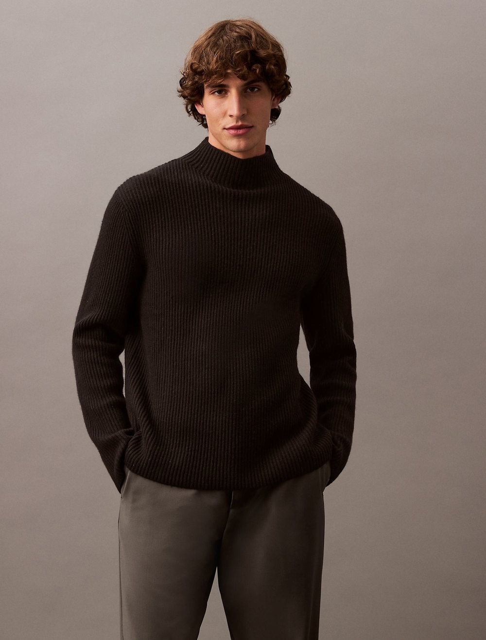 Свитер Calvin Klein Wool Blend Mock Neck Black