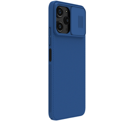 Чехол синего цвета с защитной шторкой для задней камеры от Nillkin для Xiaomi Redmi 12 4G, Note 12R 5G и Poco M6 Pro 5G, серия CamShield Case