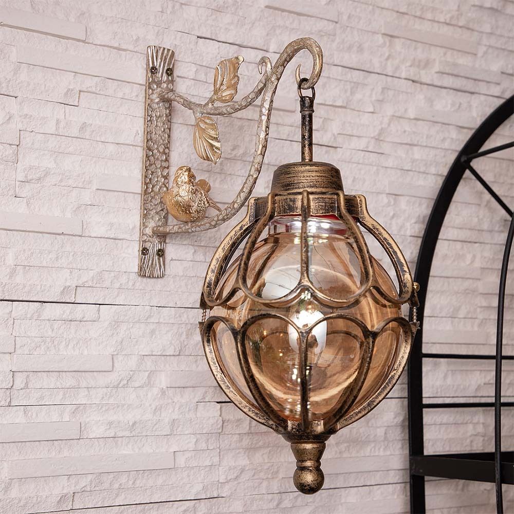 Кронштейн для цветов Птичка Терра Ливз Айвори Мраморное золото