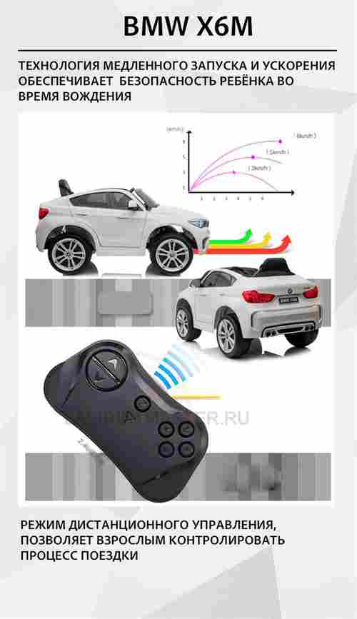 Детский электромобиль "BMW X6M" JJ2199 12V,красный