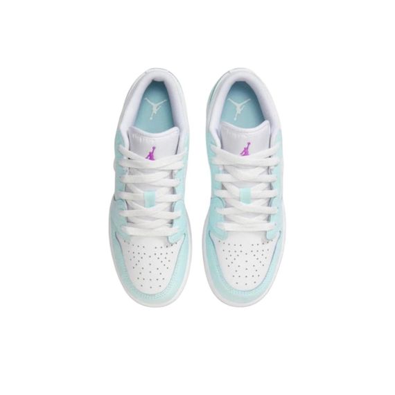 Иордания Air Jordan 1 Детские баскетбольные площадки Низки Ледниково-голубой/Белый/Ледниково-голубой/Многоотраслевой Юнисекс