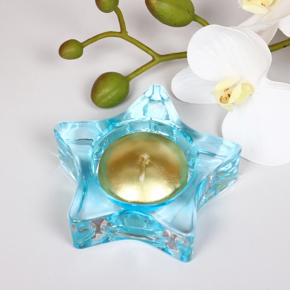 Подсвечник «Tea-звезда» 7,5*2,5см цвет голубой