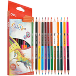Карандаши цветные Deli "ColoRun", двухсторонние, 12 штук, 24 цвета, дерево, картон