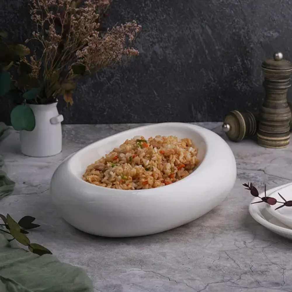 Блюдо для подачи 25,5*18,5 см h8,4 см Organic 300 мл белое фарфор NEW P.L. Proff Cuisine [3]