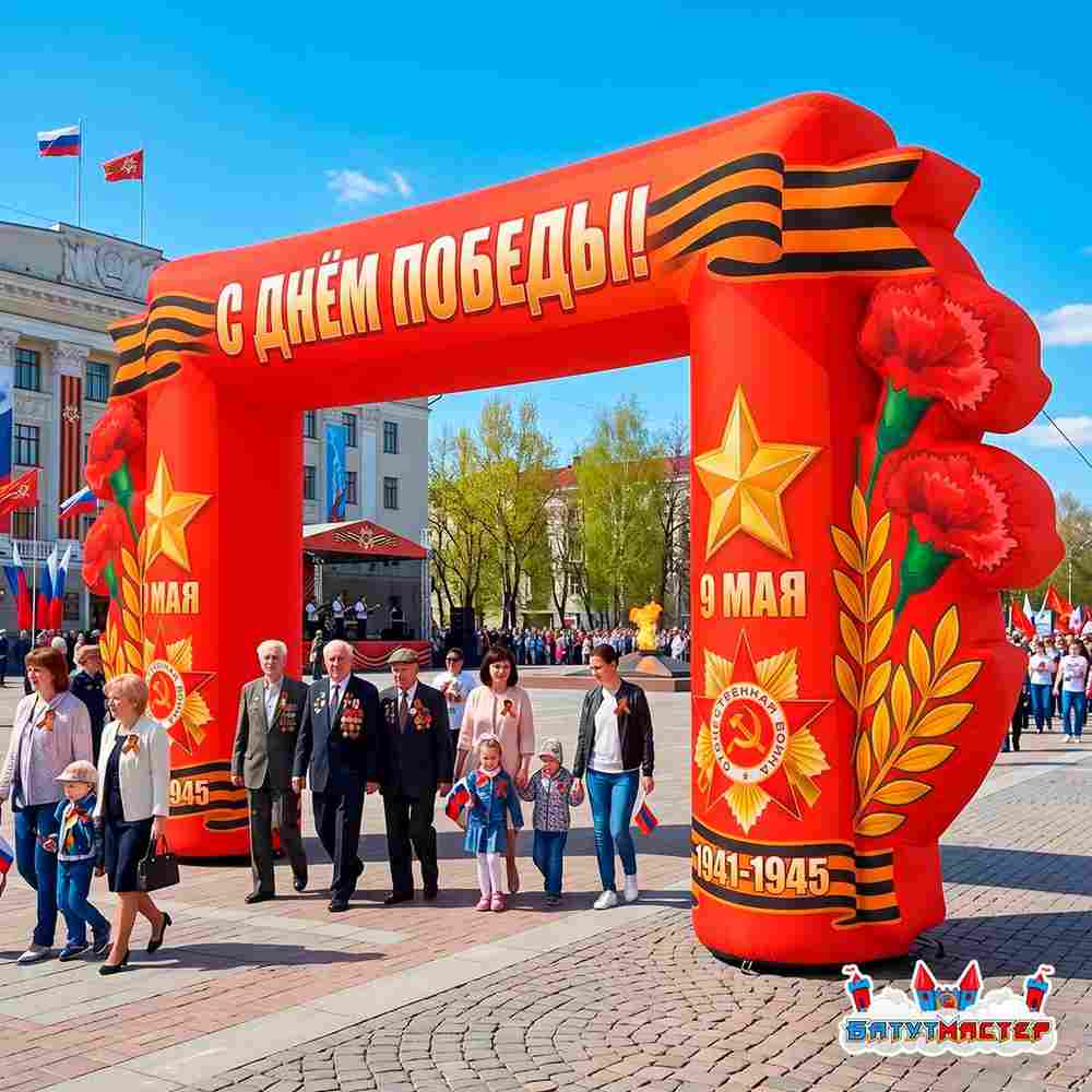 Надувная арка «Великая Победа», 10×1,5×5 м