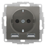 Розетка с заземлением с 2 USB  Systeme Electric ATN000930