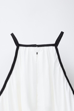 ZARA ПЛАТЬЕ С ГОРЛОВИНОЙ ХАЛТЕР И БАНТОМ, БЕЛЫЙ