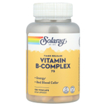 Solaray, B-Complex 75, комплекс с витаминами группы B медленного высвобождения, 100 вегетарианских капсул