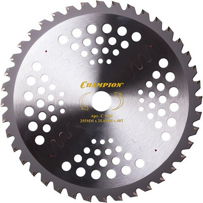 Нож CHAMPION для триммера Ninja 40 зубчатый d=255*25,4mm твердосплавные зубцы   C5182