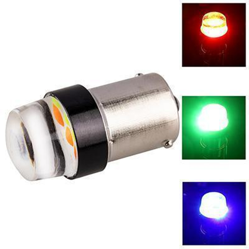 Лампа светодиодная 12V 21/5W металлический цоколь 1-конт. белый 9 COB BAY15d S25 RGB Skyway
