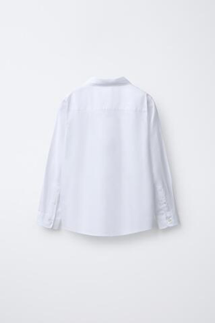 ZARA ОДНОТОННАЯ ПОВСЕДНЕВНАЯ РУБАШКА, БЕЛЫЙ