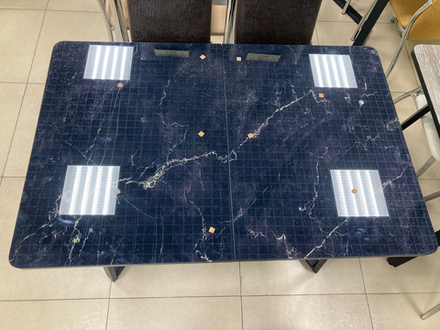 Стол разд стекло Миллер бабочка К-т ног №5 черный Царг.пояс 930 черный Ст-ца мрамор черный 2 ф/п (че