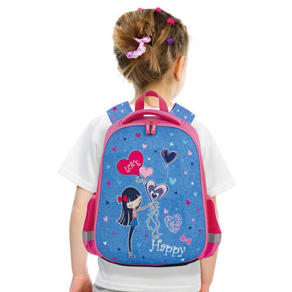 Ранец ПИФАГОР EVA BASIC, 1 отделение, "Happy girl", 39х30х16 см, 229938